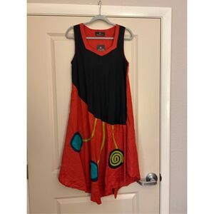 NWT Junglee Billee Geometric Lightweight Rayon Loose Dress India One Size